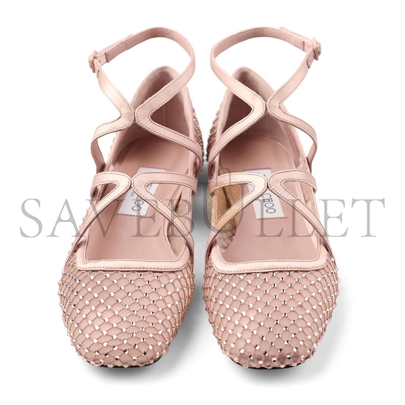 Ji*y Ch* astoria flat macaron satin crystal flats astoriaflatqhs